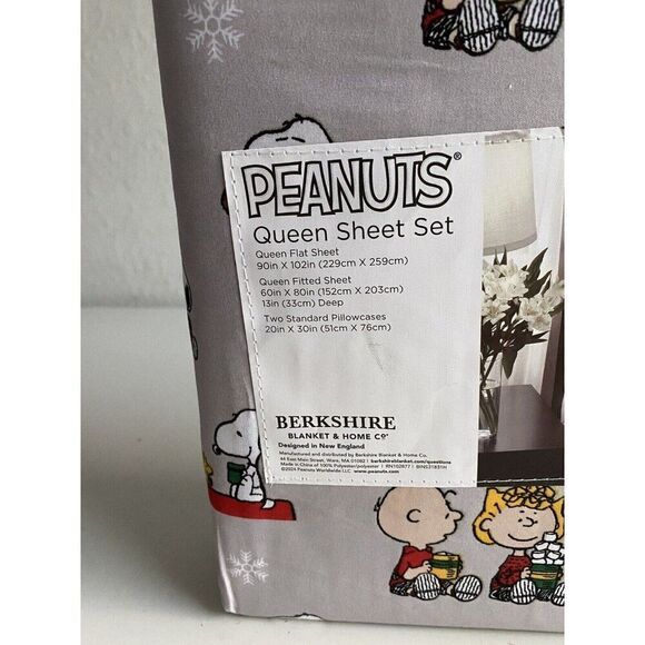 Peanuts Snoopy Woodstock QUEEN SIZE Sheet Set Sally Charlie Brown Christmas NEW - Picture 8 of 15